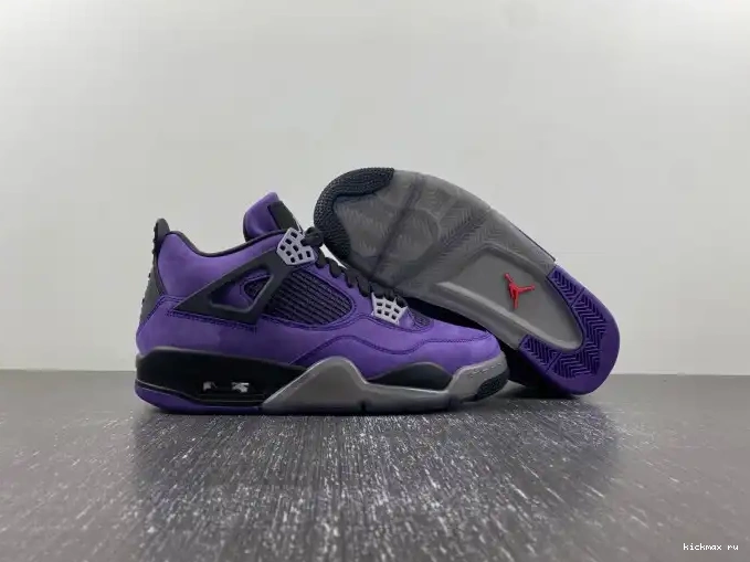 Rep Kickmax Air 4 x Travis Scott Suede Purple Jordan 0509